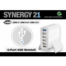 Synergy 21 Consumer USB Ladegerät/Netzteil 6-fach...